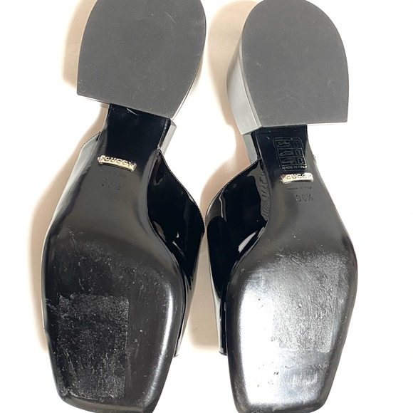 Gucci Patent leather mid-heel slides - Picture 7 of 8